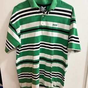 Avirex Men's Polo‎ Shirt with Green and Black Stripes size XL